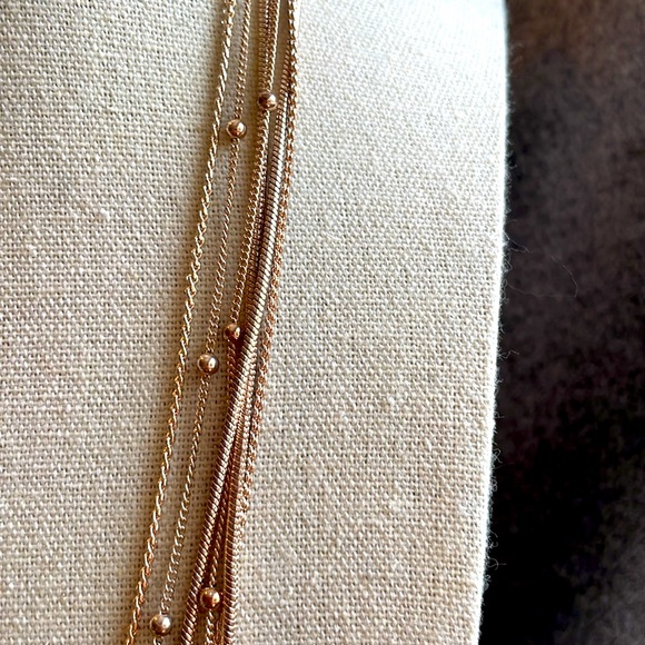 Multistrand Goldtone Necklace - Multiple Different Chain Styles in on necklace! - Picture 5 of 9